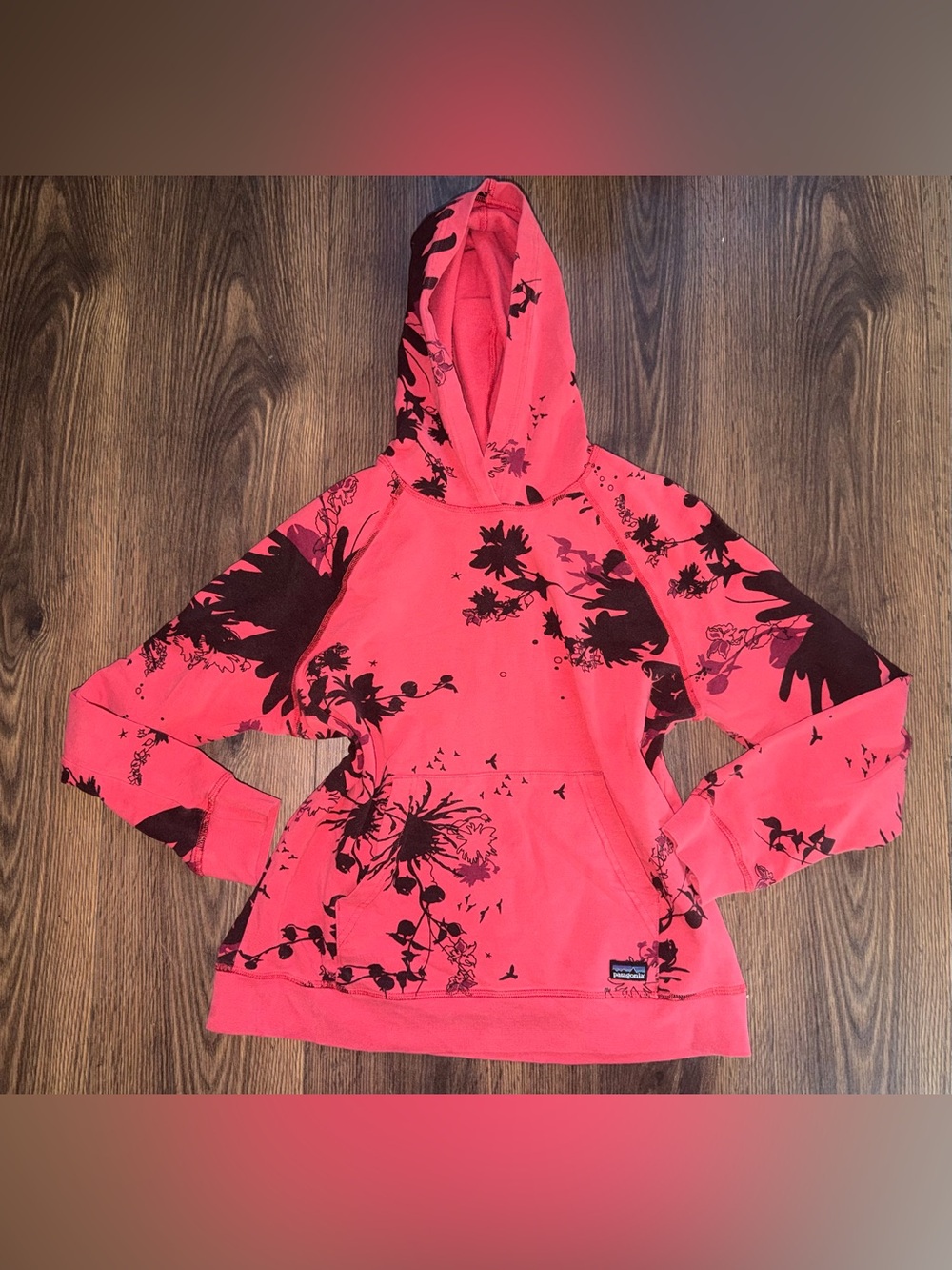 Patagonia Pink Floral Pullover Hoodie